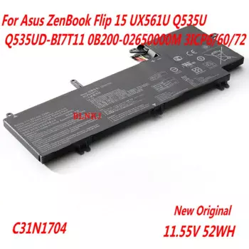 Высокое качество 11,55 V 52WH C31N1704 Аккумулятор для ноутбука Asus ZenBook Flip 15 UX561U Q535U Q535UD-BI7T11 0B200-02650000M 3ICP6/60/72