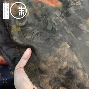 Высокое качество Xiangyun пион 100% настоящий шелк дизайнерская пряжа Xiangyun шелковая ткань 30Momme Чонсам Платье Одежда Ткань