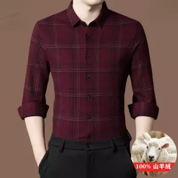 Высококачественная 100% кашемировая рубашка для мужчин, деловые повседневные мужские рубашки, Мужская одежда, зимняя утепленная теплая рубашка, мужская рубашка