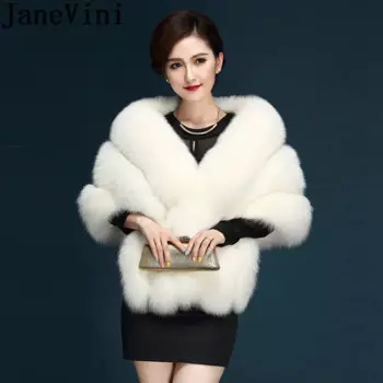Высококачественная Черная накидка-болеро jaevini, свадебная меховая шаль из искусственного меха, вечерняя куртка для невесты, Bolerko для девочек