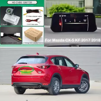 Высококачественная камера заднего вида «рыбий глаз» для Mazda CX5 CX-5 CX 5 KF 2017 2018, подключение к оригинальному заводскому устройству OEM, разъем C28