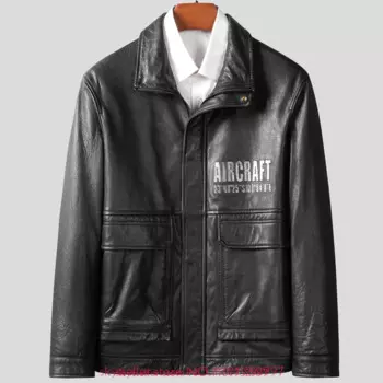 Высококачественная куртка из натуральной кожи, Мужское пальто из первого слоя овчины, весна-осень, кожаные пальто, мужская повседневная куртка P780