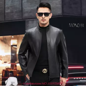 Высококачественная куртка из натуральной кожи, Мужское пальто из овчины, кожаное пальто, мужская деловая куртка