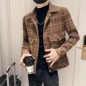 Высококачественная мужская куртка из шерсти и смесовой ткани Slim Fit, оригинальная брендовая одежда, модное мужское пальто 2024, повседневное, быстрая доставка, дешевая распродажа