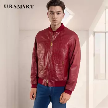 Высококачественная Мужская куртка из воловьей кожи с тиснением винно-красного цвета, новинка 2024, осенне-зимняя модная кожаная куртка индивидуального размера для мужчин