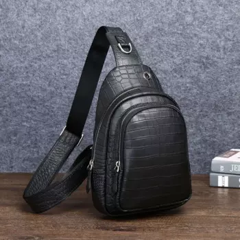 Высококачественная Мужская нагрудная сумка из натуральной воловьей кожи, мужская сумка из натуральной воловьей кожи, модная уличная сумка, Мужская черная сумка