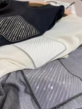 Высококачественная повседневная женская футболка B * C, летняя женская шелковая шерстяная футболка с круглым вырезом и коротким рукавом