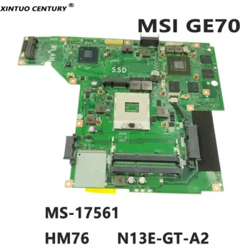 Высококачественная семейная материнская плата для ноутбука MSI GE70, материнская плата HM76 PGA 989 MS-17561 GPU DDR3 100%, работает