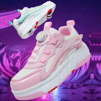 Высококачественная сетчатая спортивная обувь, Молодежные роликовые коньки с вращающейся пряжкой, многофункциональная уличная спортивная обувь