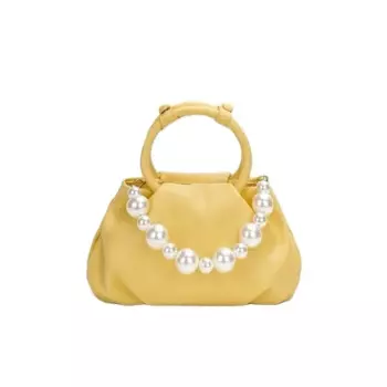 Высококачественная текстурированная кожаная плиссированная сумка-облако, женская сумка, модная сумка через плечо с жемчугом и бисером, женский кошелек, повседневная сумка