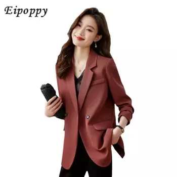 Высококачественная Женская куртка на весну и осень, новый дизайн, стильный Свободный Повседневный костюм в Корейском стиле с разрезом на спине