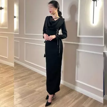 Высококачественное блестящее изысканное атласное платье-трапеция с перекрестными лямками для клуба с круглым вырезом на заказ вечернее платье миди Es