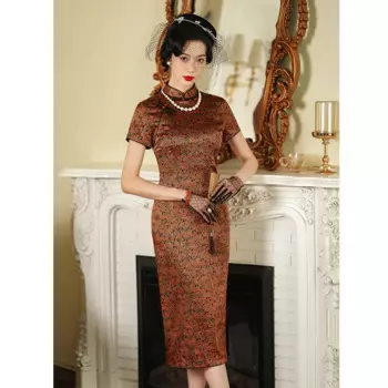 Высококачественное платье Ципао из натурального шелка китайское летнее женское шелковое платье Сучжоу улучшенное Ретро высококачественное платье