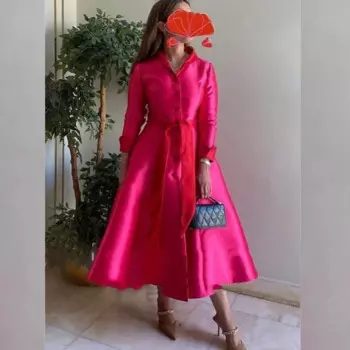 Высококачественное вечернее атласное платье Jiayigong с рюшами, обручальное ТРАПЕЦИЕВИДНОЕ ПЛАТЬЕ С V-образным вырезом, платья миди на заказ