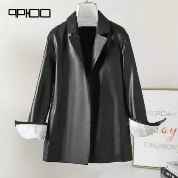 Высококачественные европейские товары, новинка весны 2023, пальто из овечьей кожи Haining, длинная Корейская куртка, Женская куртка