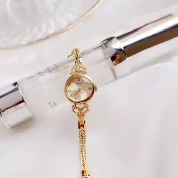 Высококачественные латунные новые женские часы с бриллиантами, винтажная цепочка, ювелирные изделия, роскошные антикварные элегантные женские часы из 24-каратного золота