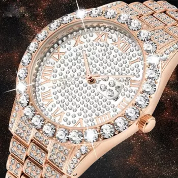 Высококачественные мужские часы с большим бриллиантом водонепроницаемые часы с календарем Роскошные брендовые кварцевые наручные часы мужские наручные часы