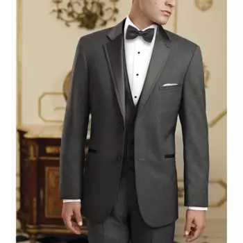 Высококачественные мужские костюмы, свадебный смокинг для жениха, модный костюм с вырезом на воротнике и двумя пуговицами, деловой повседневный костюм, облегающий костюм из 3 предметов (Блейзер + жилет + брюки)