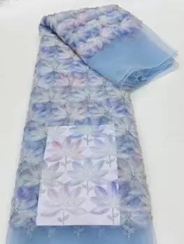 Высококачественные роскошные бусины ручной работы, блестки, кружево, нигерийская кружевная ткань, французское Тюлевое кружево, аксессуары для шитья XB5787