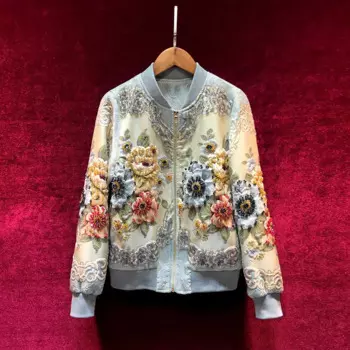 Высококачественные роскошные женские модные пальто с вышивкой, бейсбольная одежда, Женская бейсбольная куртка с бусинами, верхняя одежда, весна 2023