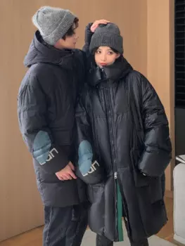 Высококачественные толстые (зима) парные куртки 90% на белом утином пуху, Новое поступление 2023, женское модное корейское длинное пуховое пальто с капюшоном