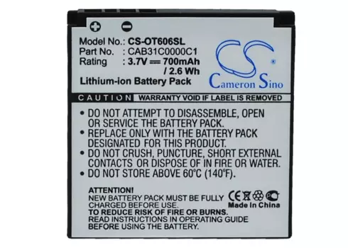 Высококачественный аккумулятор Cameron Sino CAB31C0000C1, OT-BY23 для Alcatel OT-606, OT-606 Sparq, OT-606A, OT-606C, для T-Mobile Spark