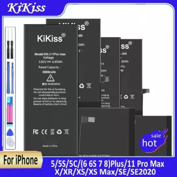 Высококачественный аккумулятор для iPhone 5 6 6S 5S SE 7 8 Plus X Xs Max 11 Pro для iPhone5 iPhone7 iPhone8 мобильного телефона с бесплатными инструментами