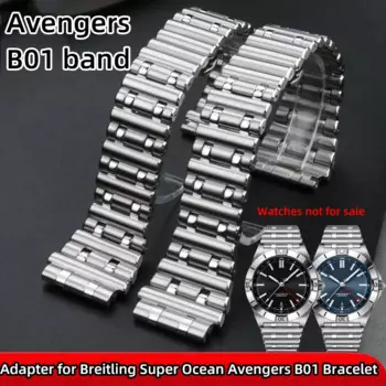 Высококачественный Браслет из нержавеющей стали 22 мм для часов Breitling Super Ocean Avengers, браслет, хронометр B01, серебристый металлический ремешок для часов