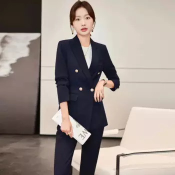 Высококачественный брючный костюм с широкими штанинами, Женская официальная одежда для государственных экзаменов и опросов, профессиональный маленький костюм, куртка