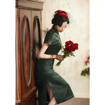 Высококачественный летний Чонсам из натурального шелка в стиле ретро темпераментное улучшенное платье средней длины в китайском стиле традиционное высококлассное платье