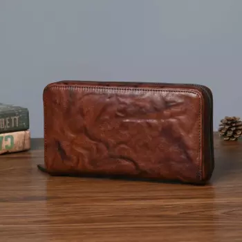 Высококачественный мужской бумажник ручной работы в стиле ретро, натуральный растительный дубленый воловья кожа, сумка для денег, многофункциональный кошелек, ручная сумка