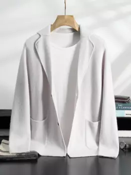 Высококачественный мужской свитер из 100% кашемира с отложным воротником, кардиган, осень-зима, плотный кашемировый вязаный элегантный повседневный костюм, пальто