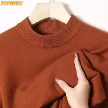 Высококачественный мужской свитер, однотонный, теплый, удобный, шерстяной пуловер с длинными рукавами, мужская одежда