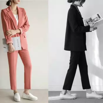 Высококачественный Женский официальный комплект, Офисная Женская одежда для работы, женские брючные костюмы, элегантная деловая форма, стильный костюм из двух предметов с брюками