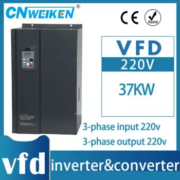 Высокомощный 37/45/55KW 50/60/75HP 220V AC прочный преобразователь частоты 3P в 3P с внешним контроллером скорости двигателя