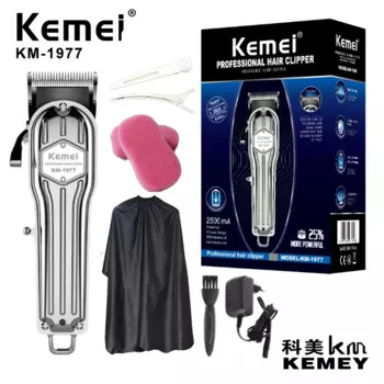 Высокоскоростная машинка для стрижки волос Kemei с индивидуальным дизайном, оригинальная перезаряжаемая электрическая машинка для стрижки волос, Металлическая машинка для стрижки волос