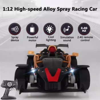 Высокоскоростной Радиоуправляемый гоночный автомобиль, масштаб 1:12, 2,4 ГГц, 45 °, восхождение, сплав, имитация распылителя, звуковой эффект, автомобиль с дистанционным управлением, детская игрушка