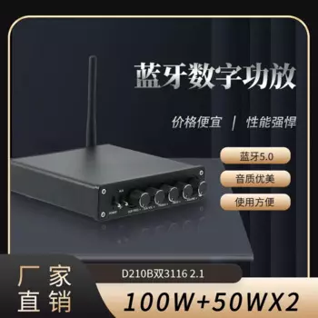 Высокоточный цифровой усилитель высокой мощности D210B TPA3116 2,1 класса D HiFi Tone Bluetooth 5,1