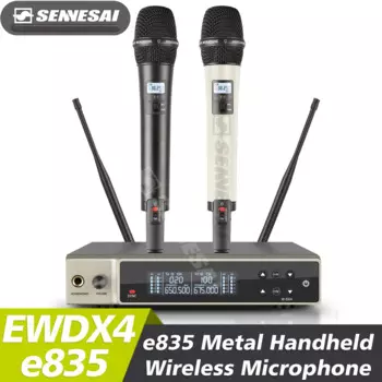 Высшее качество! Профессиональный двойной беспроводной микрофон EwDX4, сценическая производительность, 2 канала, 600-699 МГц, УВЧ, караоке, металлический ручной e835