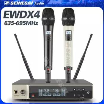 Высшее качество! Профессиональный двойной беспроводной микрофон EwDX4 e835, сценическая производительность, 2 канала, 600-699 МГц, UHF, караоке, металлический ручной