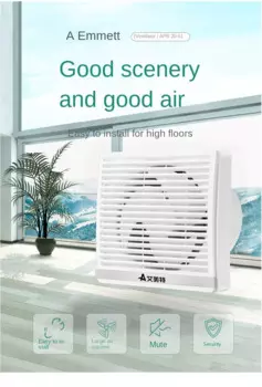 Вытяжной вентилятор Emmet, стена ванной комнаты, окно спальни, вентиляционный вентилятор, мощный бесшумный вытяжной вентилятор, вытяжной, бытовой