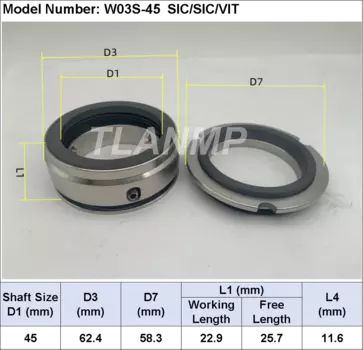 W03-20 , W03-30 , W04-50 , W03S-45 механические уплотнения для Alfa-L SSP SR pumps