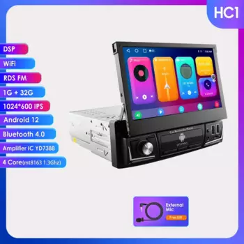 wa 7-дюймовый автомобильный радиоприемник CarPlay Android 12 стерео видео мультимедийный плеер GPS Navi для универсального головного устройства RDS USB 1 Din