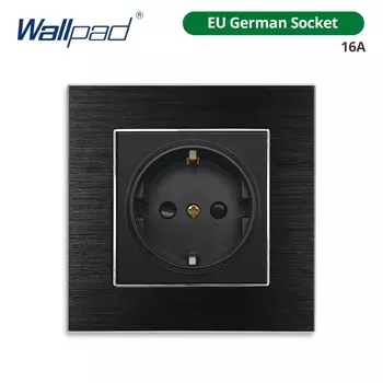 Wallpad черная панель из алюминия 1/2/3/4 gang с USB розеткой