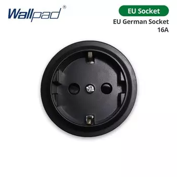 Wallpad черная стеклянная настенная розетка с USB портом