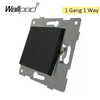 Wallpad черные стеклянные розетки и выключатель