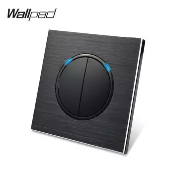 Wallpad L6 2 Gang 1 Way Satin Black Механический выключатель света