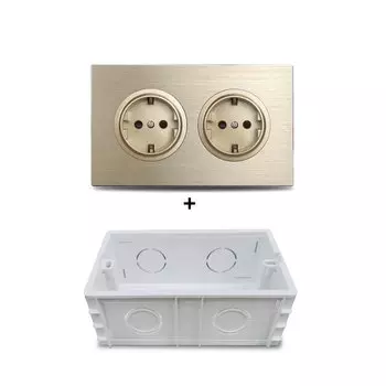 Wallpad L6 двойная розетка коричневая