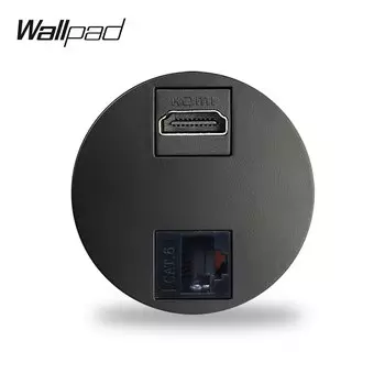 Wallpad L6 HDMI с RJ45 розетка черная белая серая золотая