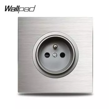 Wallpad серая одиночная розетка 16A